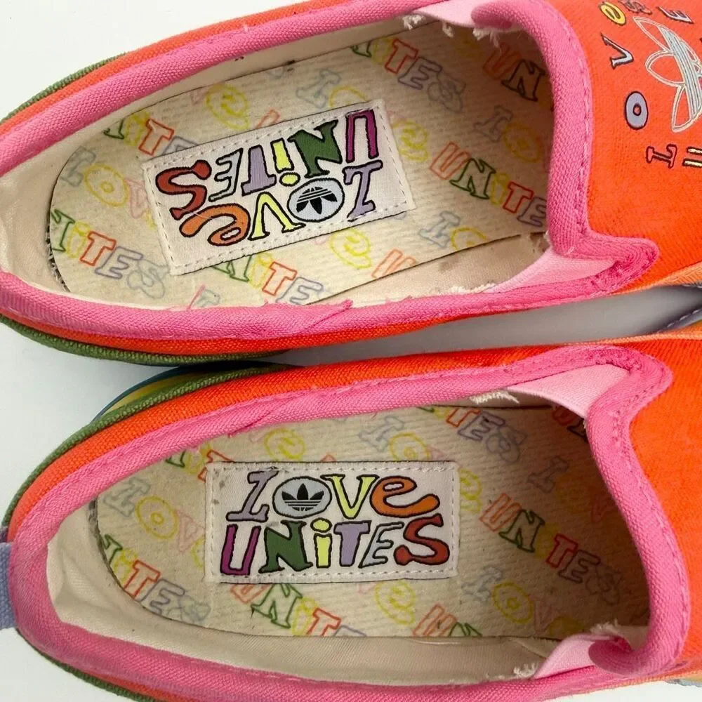 Adidas Nizza Slip-On Low Pride Pack - Love Unites' Canvas Sneakers - US Men’s 7.